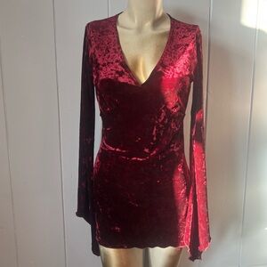 Y2K Polaris Vintage Red Velvet Vampire Blouse
